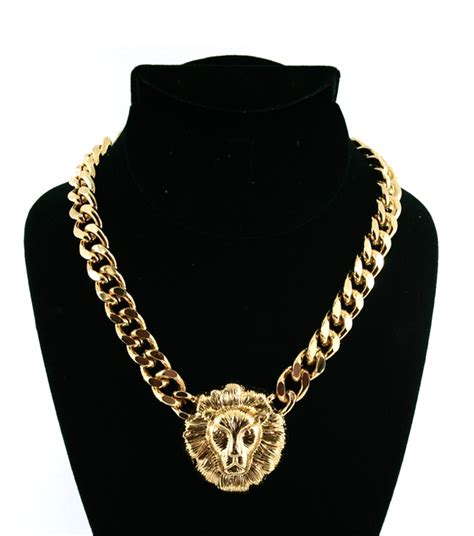 versace lion necklace|versace necklace farfetch.